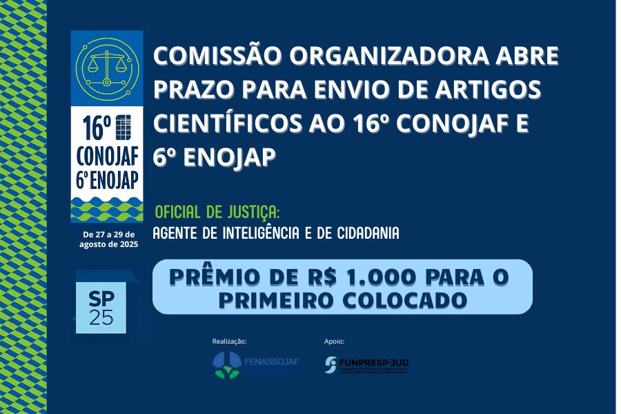 COMISSÃO ORGANIZADORA ABRE PRAZO PARA ENVIO DE ARTIGOS CIENTÍFICOS AO 16º CONOJAF