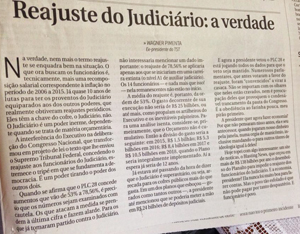 REAJUSTE DO JUDICIÁRIO: A VERDADE