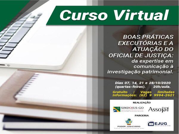 OFICIAIS DE JUSTIÇA PARTICIPAM DE CURSO SOBRE BOAS PRÁTICAS EXECUTÓRIAS E INVESTIGAÇÃO PATRIMONIAL A PARTIR DESTA QUARTA-FEIRA