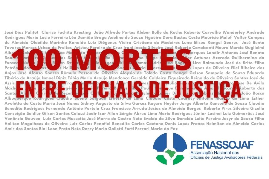 100 MORTES PELA COVID: FENASSOJAF PRESTA HOMENAGEM AOS OFICIAIS DE JUSTIÇA QUE NÃO SOBREVIVERAM À PANDEMIA