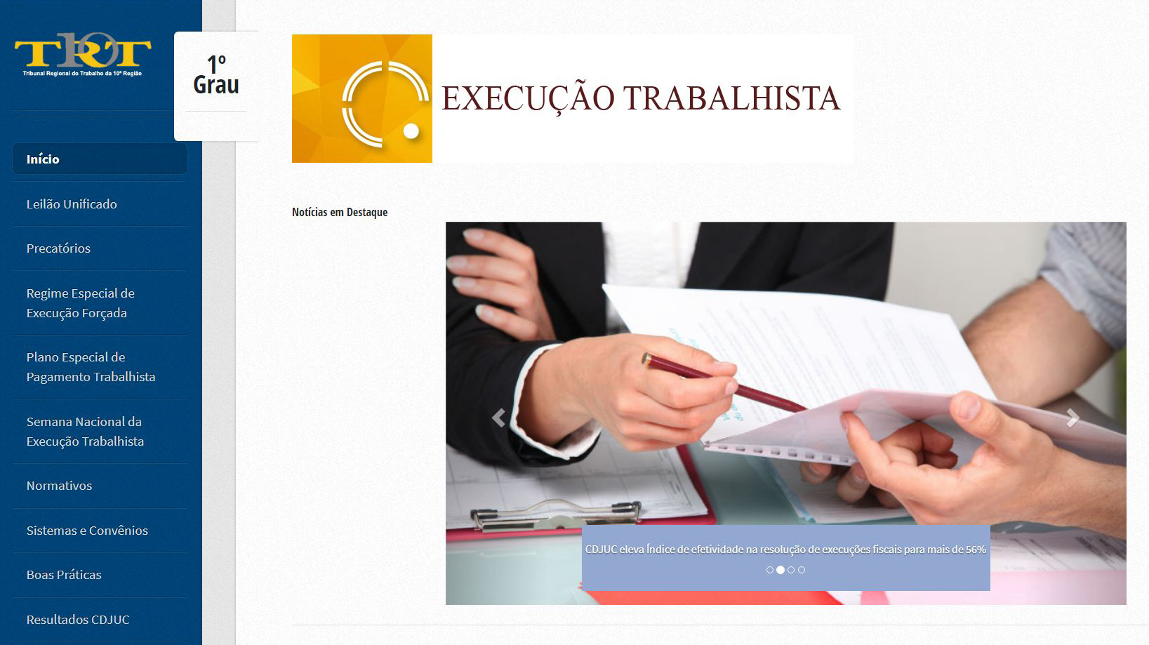 TRT-10 DISPONIBILIZA HOTSITE SOBRE EXECUÇÃO TRABALHISTA