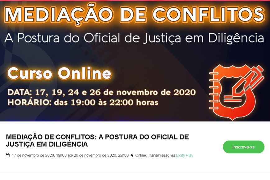 ESCOLA DE OFICIAIS OFERECE CURSO SOBRE MEDIAÇÃO DE CONFLITOS E A POSTURA DO OFICIAL DE JUSTIÇA EM DILIGÊNCIAS