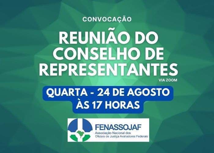 FENASSOJAF REALIZA REUNIÃO EMERGENCIAL DO CONSELHO DE REPRESENTANTES NESTA QUARTA-FEIRA