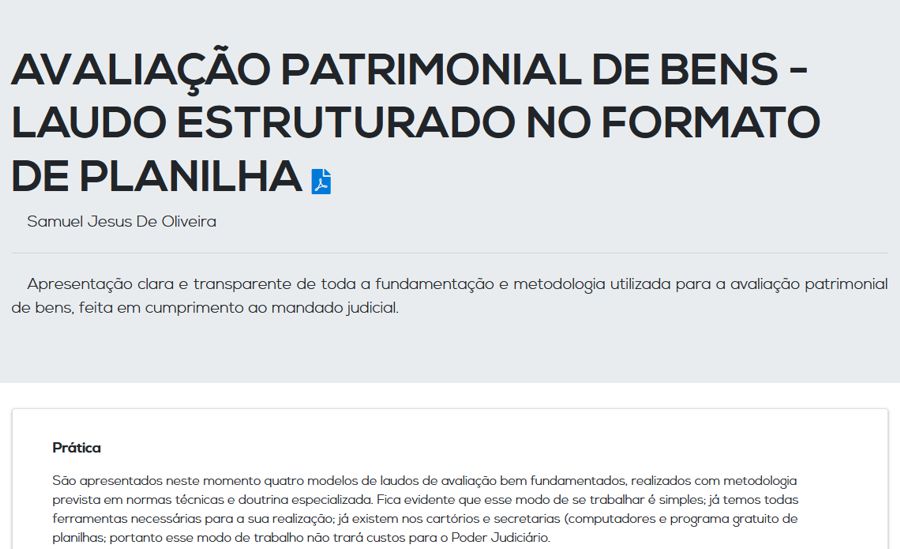 PROPOSTA DE AVALIAÇÃO PATRIMONIAL APRESENTADA POR DIRETOR DA ASSOJAF-15 É RECONHECIDA PELO CNJ 