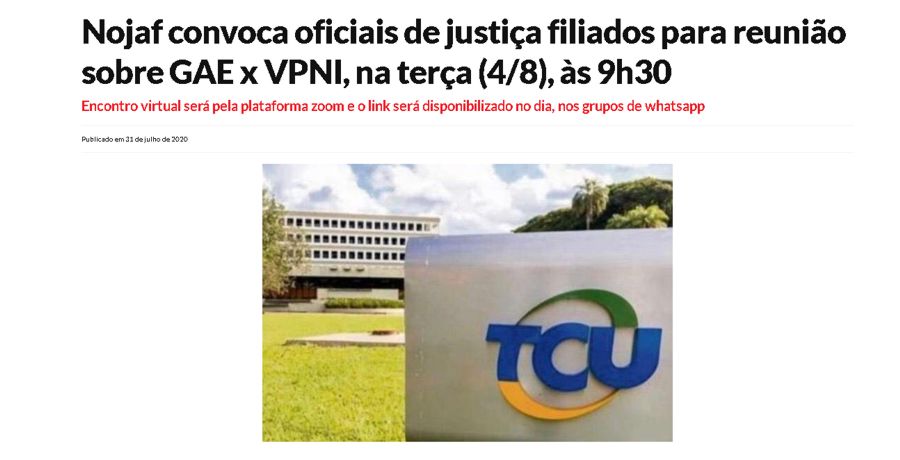 DIRETORES DA FENASSOJAF PARTICIPAM DE REUNIÃO SOBRE VPNI X GAE COM OFICIAIS DE JUSTIÇA DO RJ