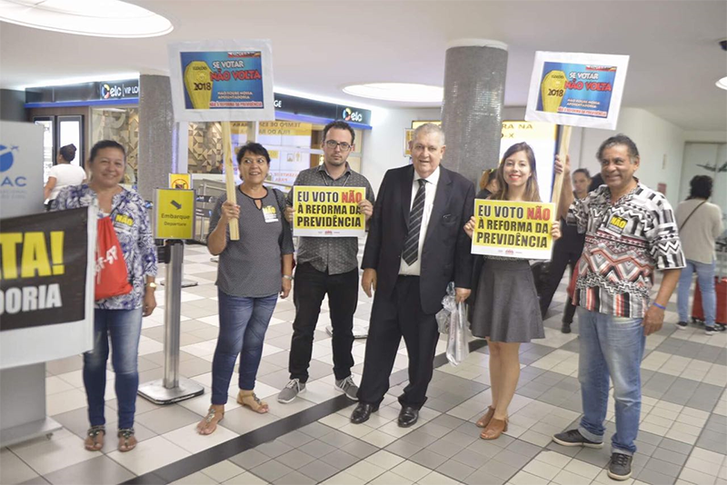 AOJUSTRA PARTICIPA DE MOBILIZAÇÃO CONTRA A REFORMA DA PREVIDÊNCIA EM CONGONHAS