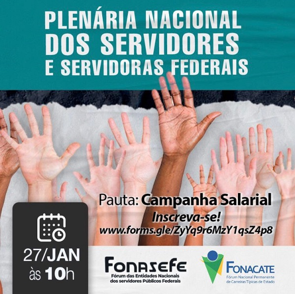 PLENÁRIA NACIONAL DEBATERÁ A RECOMPOSIÇÃO SALARIAL DE SERVIDORES E SERVIDORAS FEDERAIS 