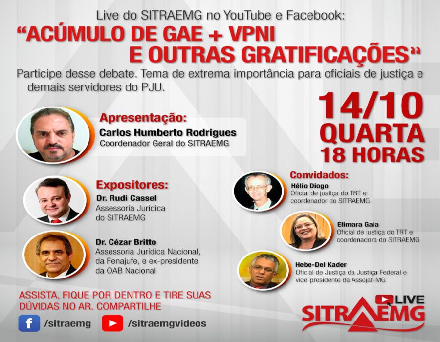 VICE-PRESIDENTE DA FENASSOJAF PARTICIPA DE LIVE NESTA QUARTA SOBRE VPNI E GAE